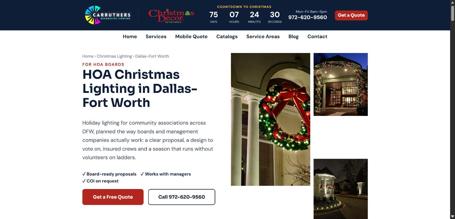 Christmas Decor Dallas website gallery