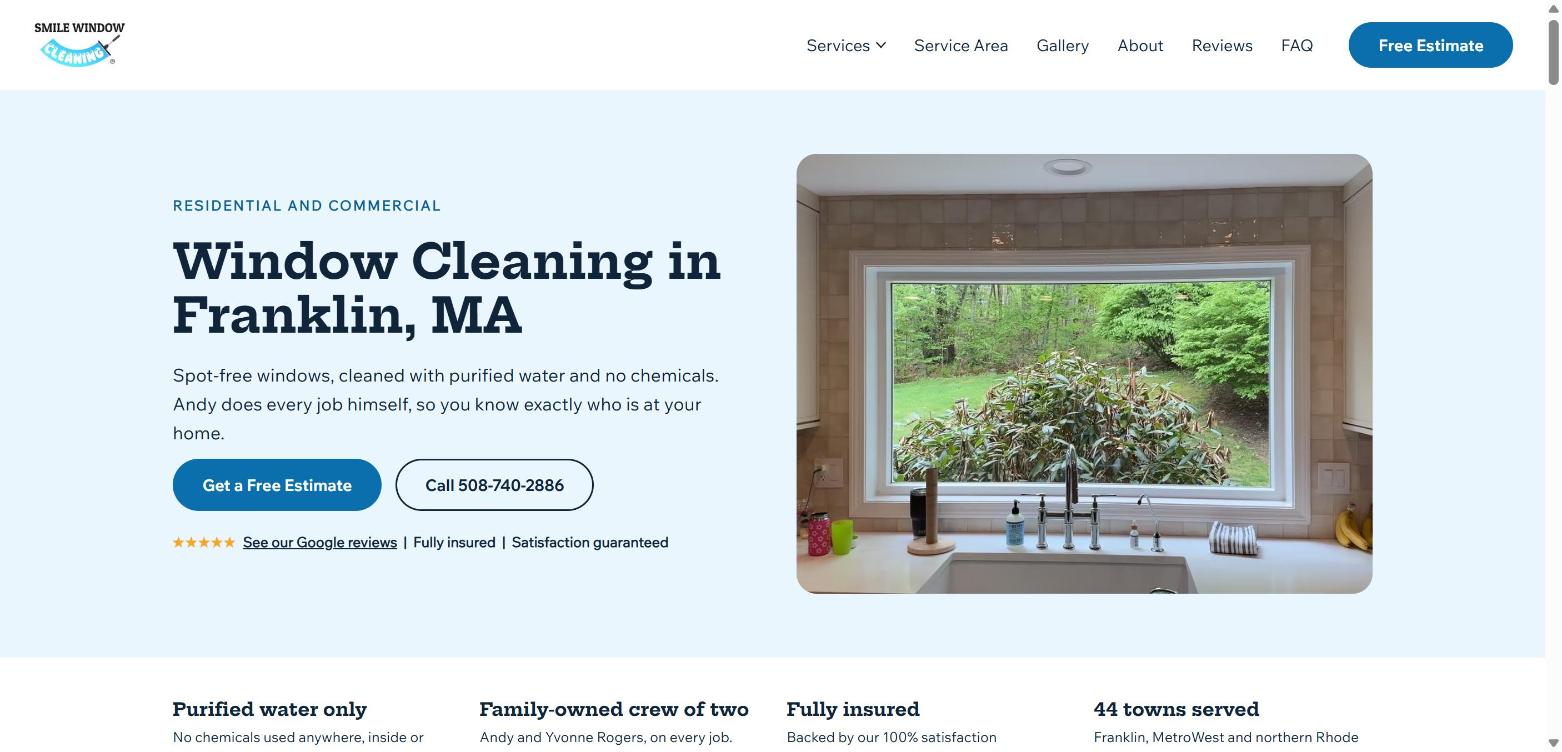 Smile Window Cleaning website