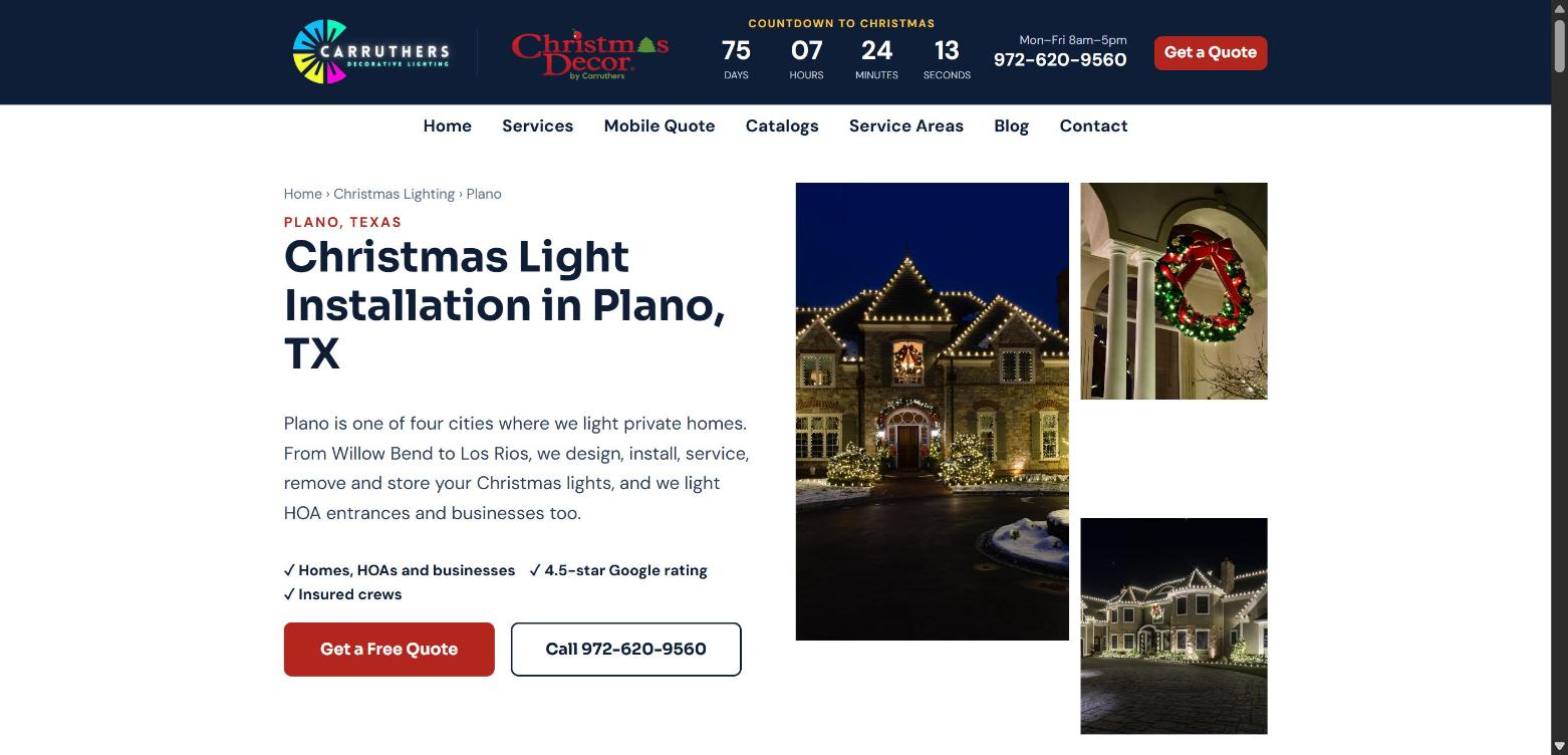Christmas Decor Dallas website gallery