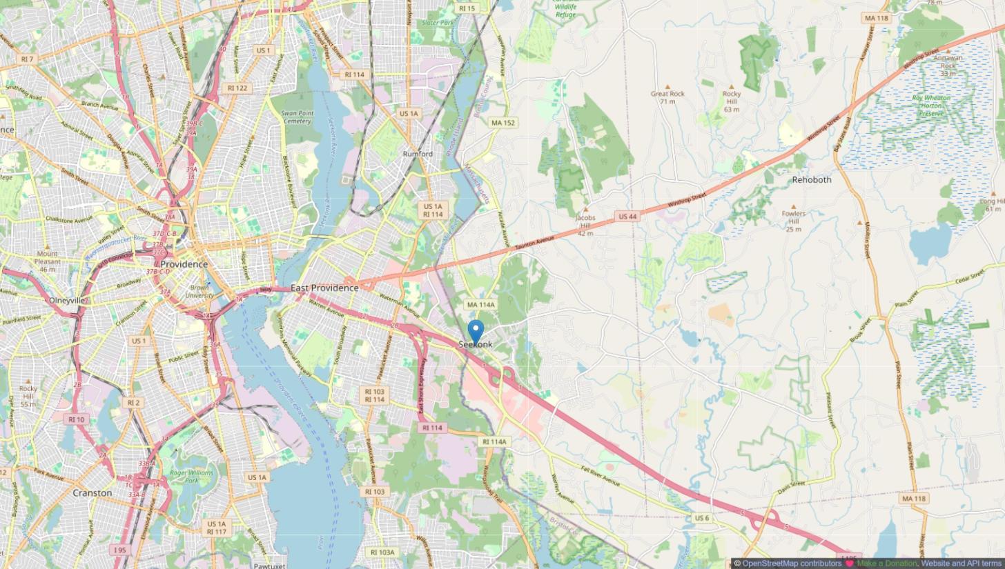 Map of Seekonk, MA