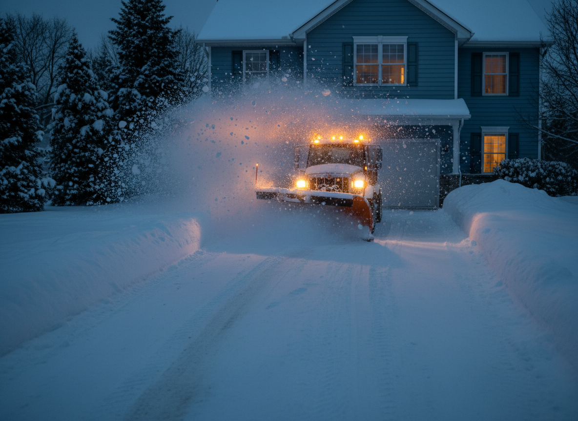 Snow plowed driveway — Eagan
