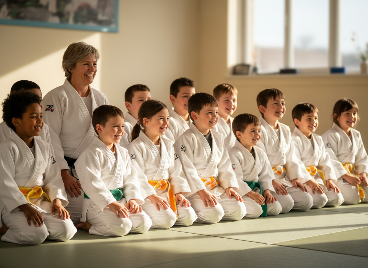 Barn som tränar judo