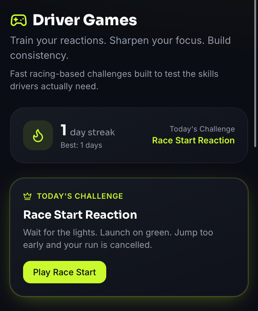 Training tools and resources screen