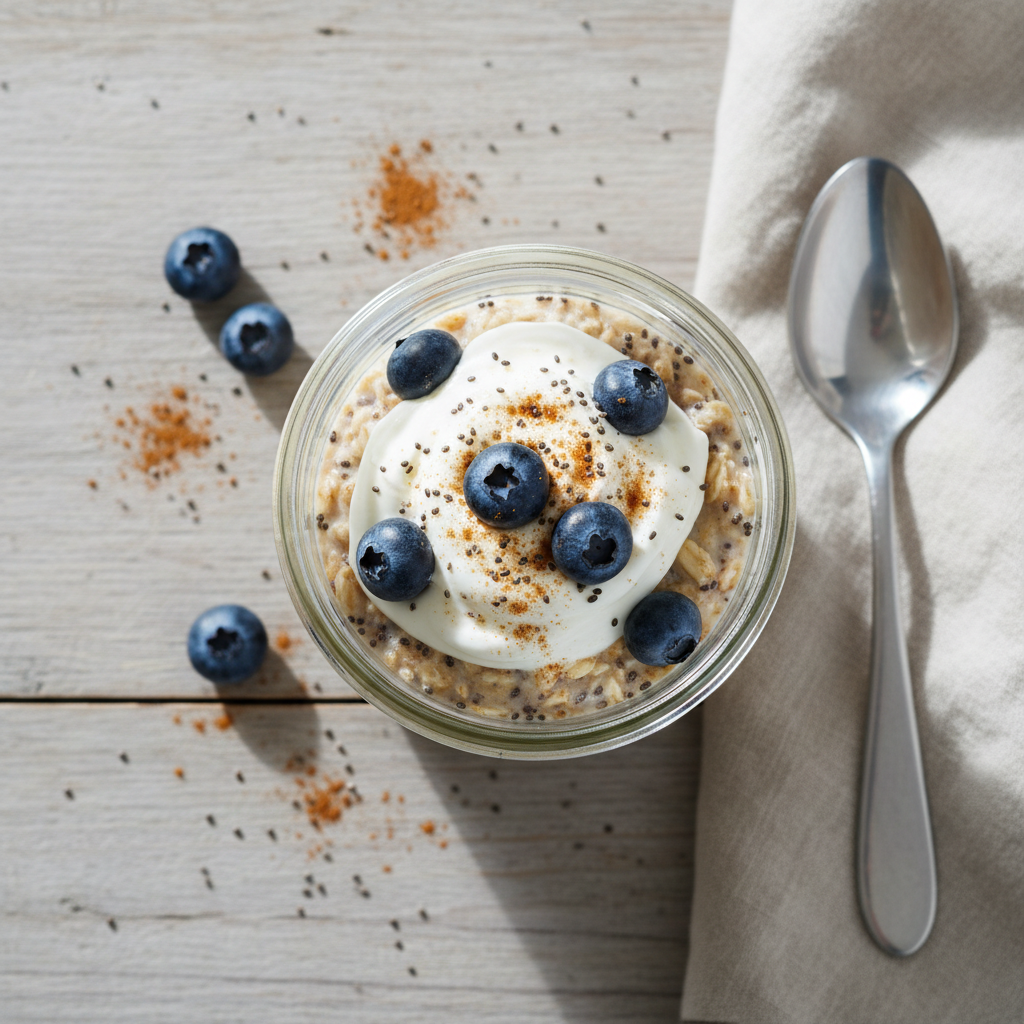 Overnight oats with probiotic boost – 5 minutes prep