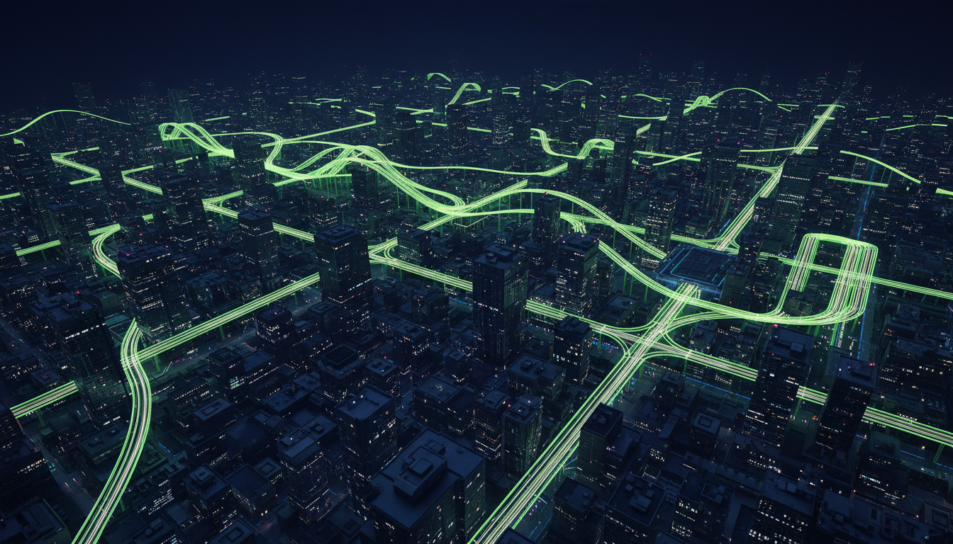 Luminous data topography representing organic search growth