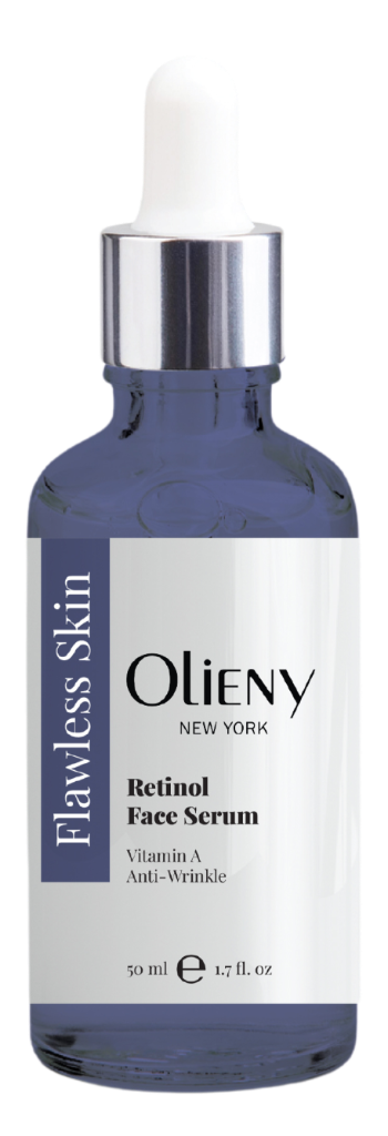 Olieny Flawless Skin Retinol Face Serum blue bottle for anti-aging