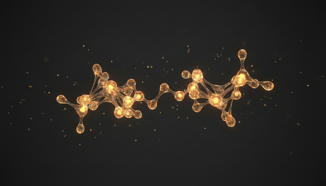 Molecular structure visualization representing Olieny's ingredient science