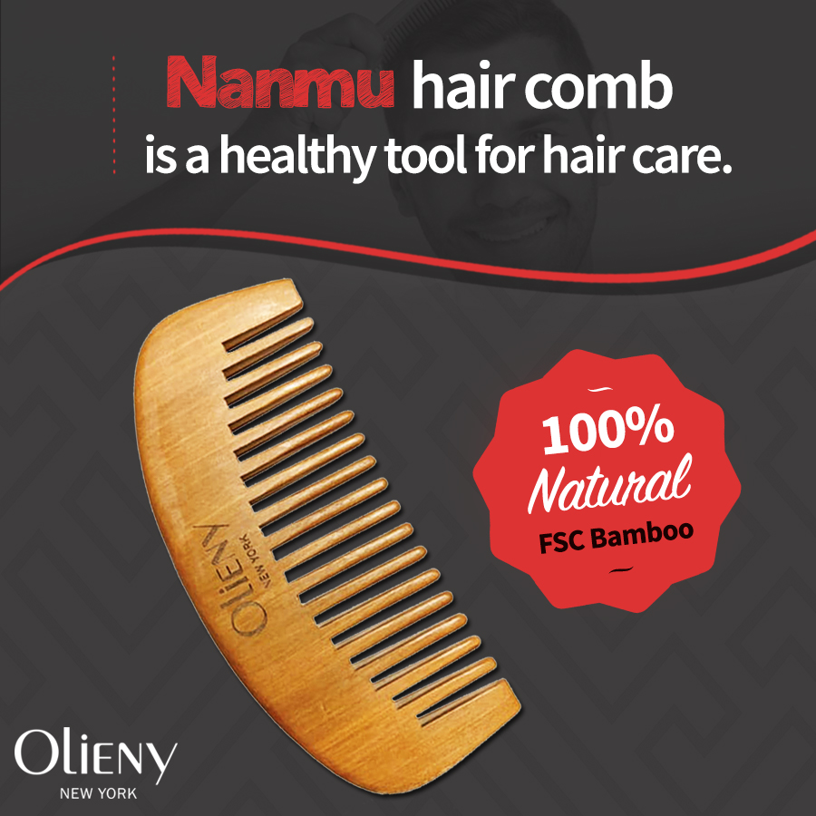 Olieny Nanmu hair comb 100% natural FSC bamboo