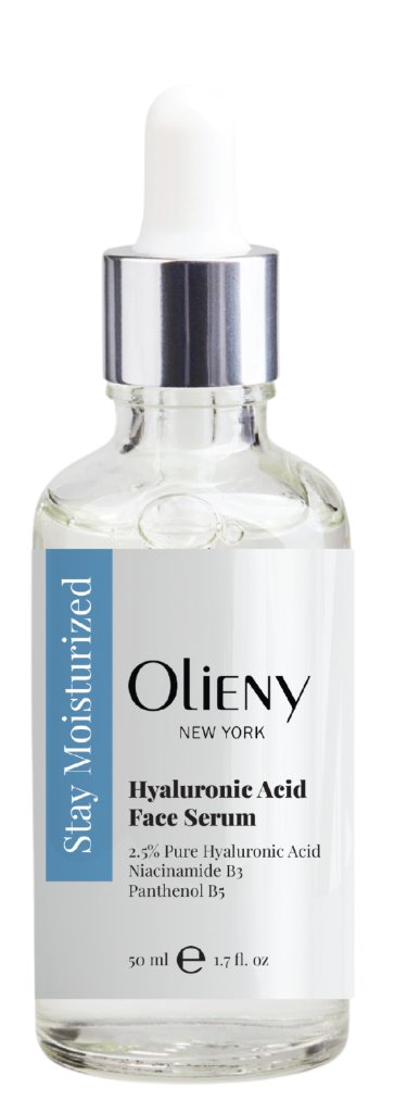Olieny Stay Moisturized Hyaluronic Acid Face Serum clear bottle