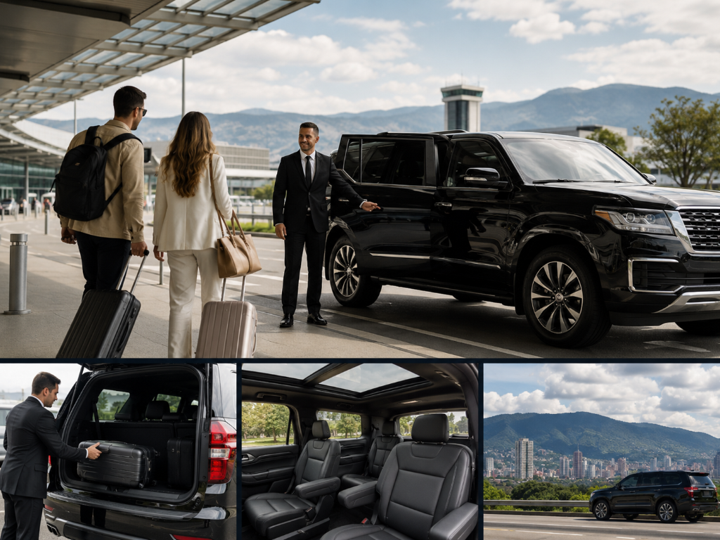 Private Medellín airport transfer with premium vehicle and luggage service at JMC Airport