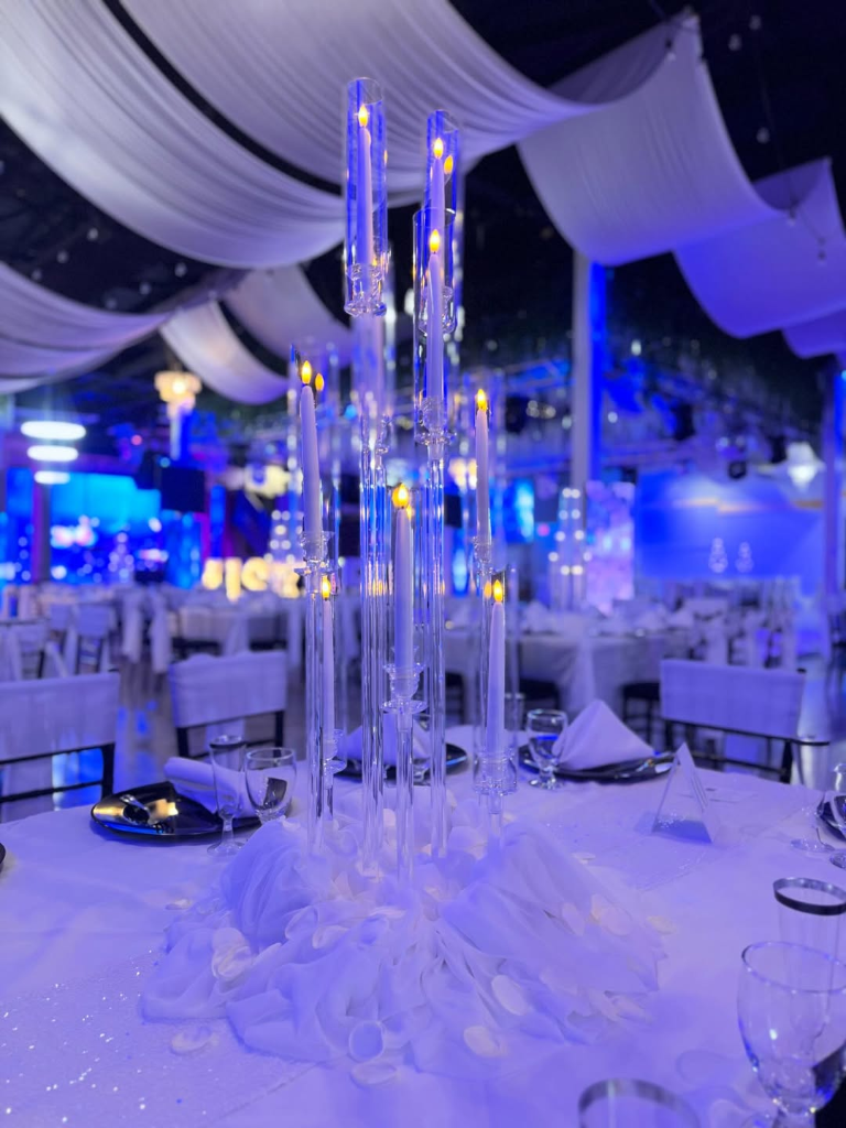 Crystal candelabra gala event — @hallakbali
