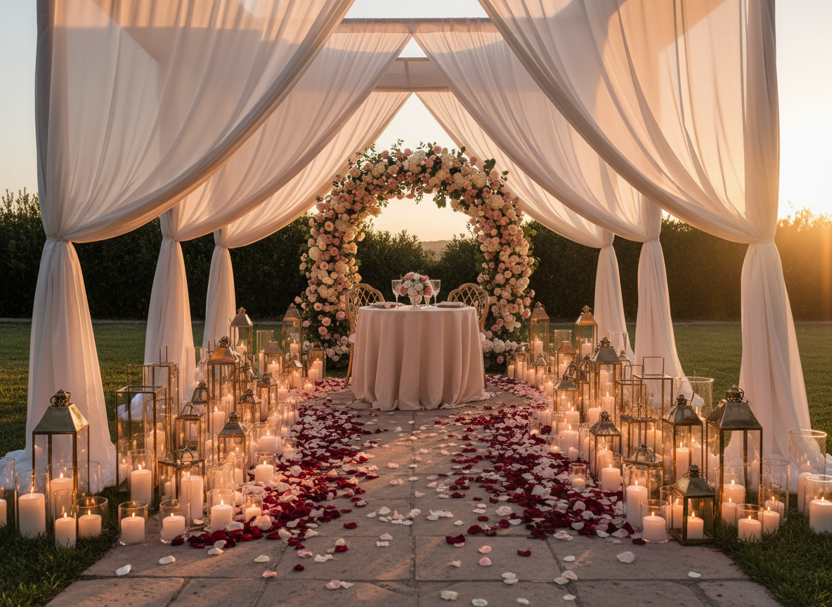 Romantic wedding and proposal decoration design in Utah by HALLAKBALI®