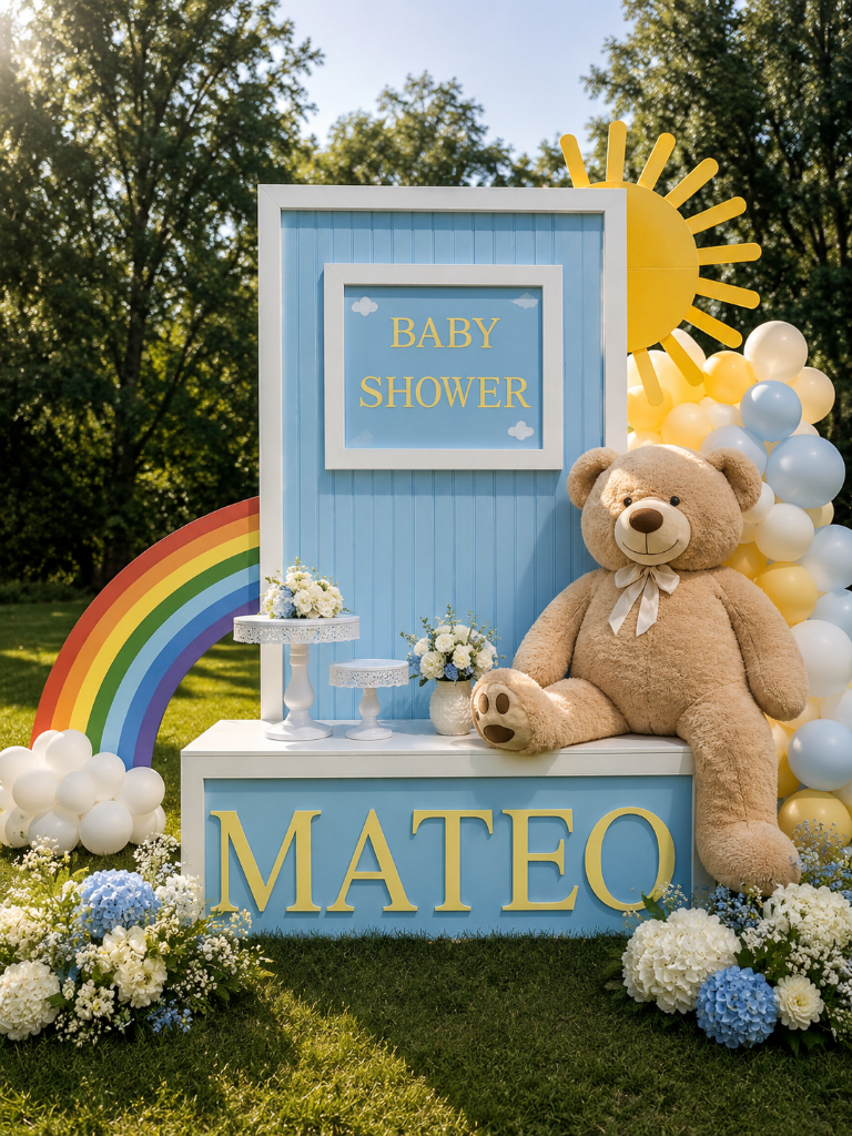 Custom baby shower backdrop and decoration in Utah