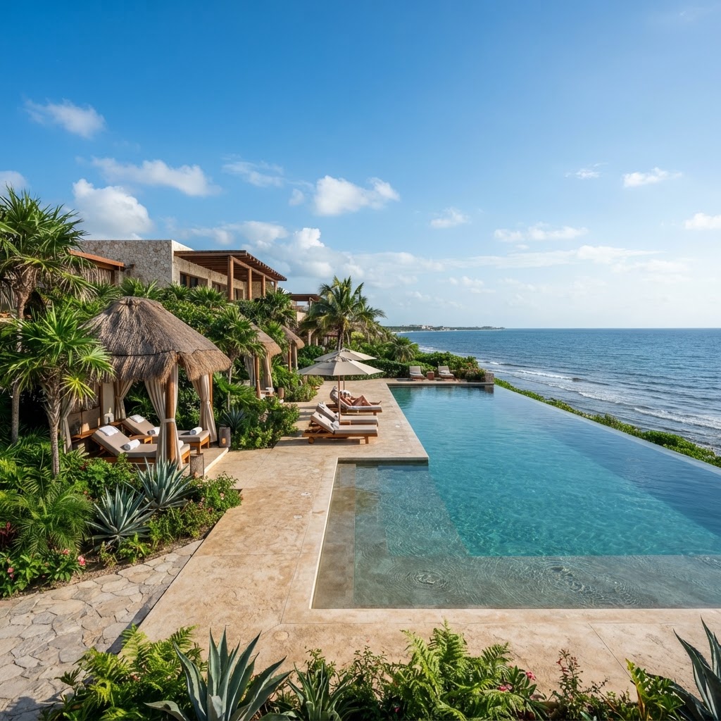 Amenidades wellness y piscina infinita en Telchac Yucatán