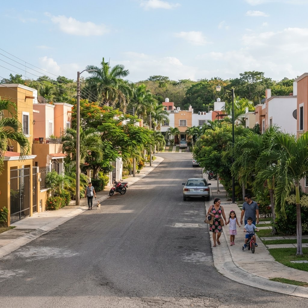 Zona residencial contemporánea en el sur de Mérida