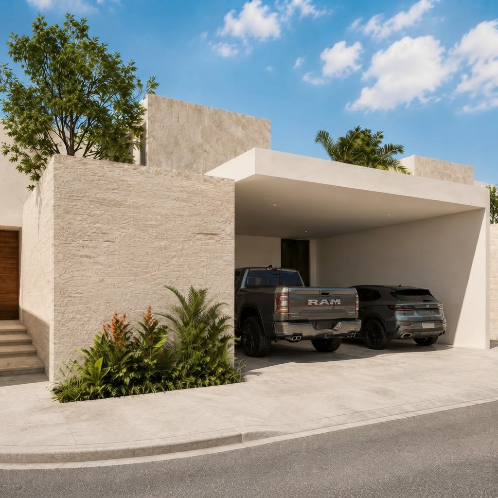Fachada contemporánea de Casa Verona en Dzityá, Mérida
