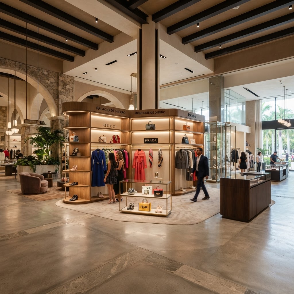 Interior elegante de tienda departamental de lujo en Mérida Yucatán