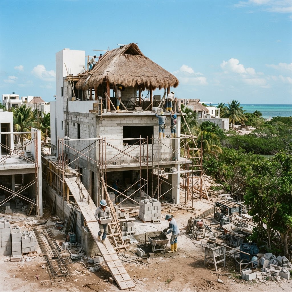 Construcción de casas de playa en preventa en el corredor de Yucalpetén