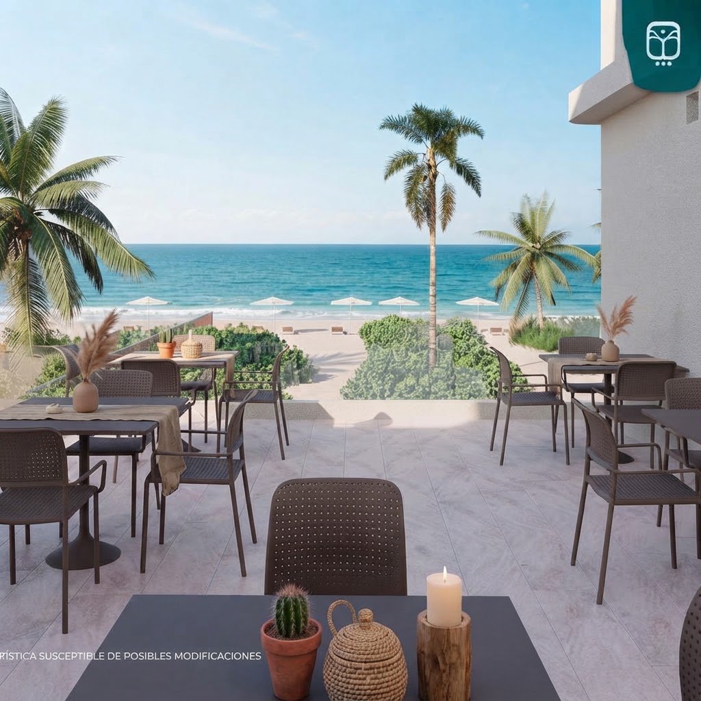 Vista del desarrollo Kinaru en la costa de Sisal, Yucatán