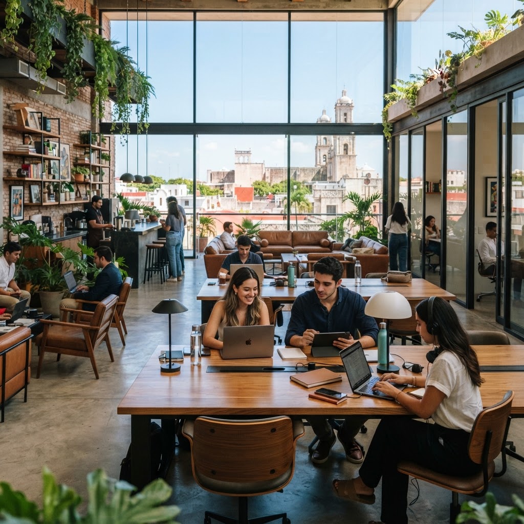 Espacio de coworking moderno y oficinas ejecutivas en Mérida Yucatán