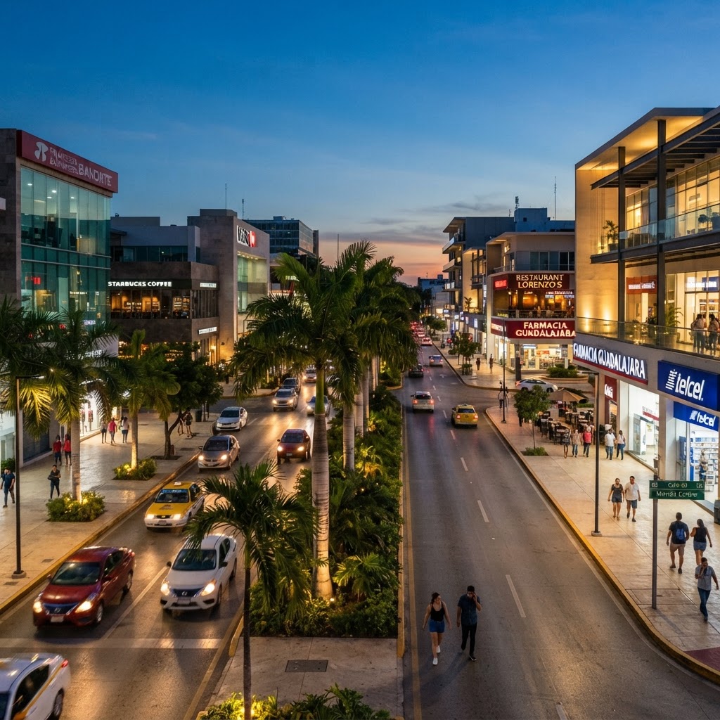 Corredor comercial con oficinas y comercios en el norte de Mérida, Yucatán