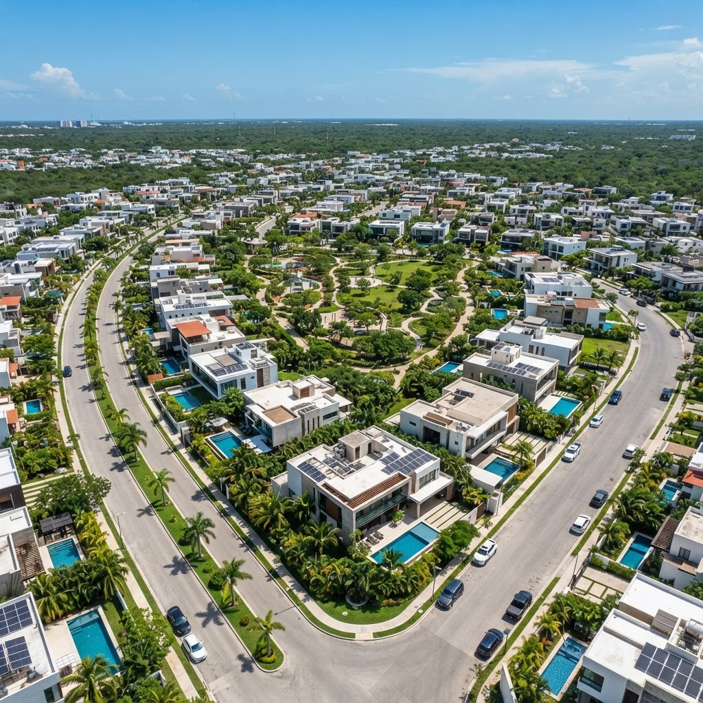 Vista aérea de Temozón Norte en Mérida Yucatán