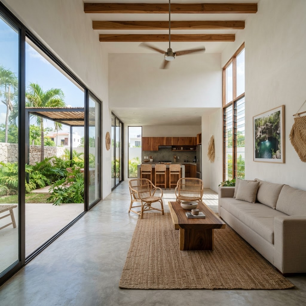 Interior de una casa nueva en Ciudad Caucel Mérida