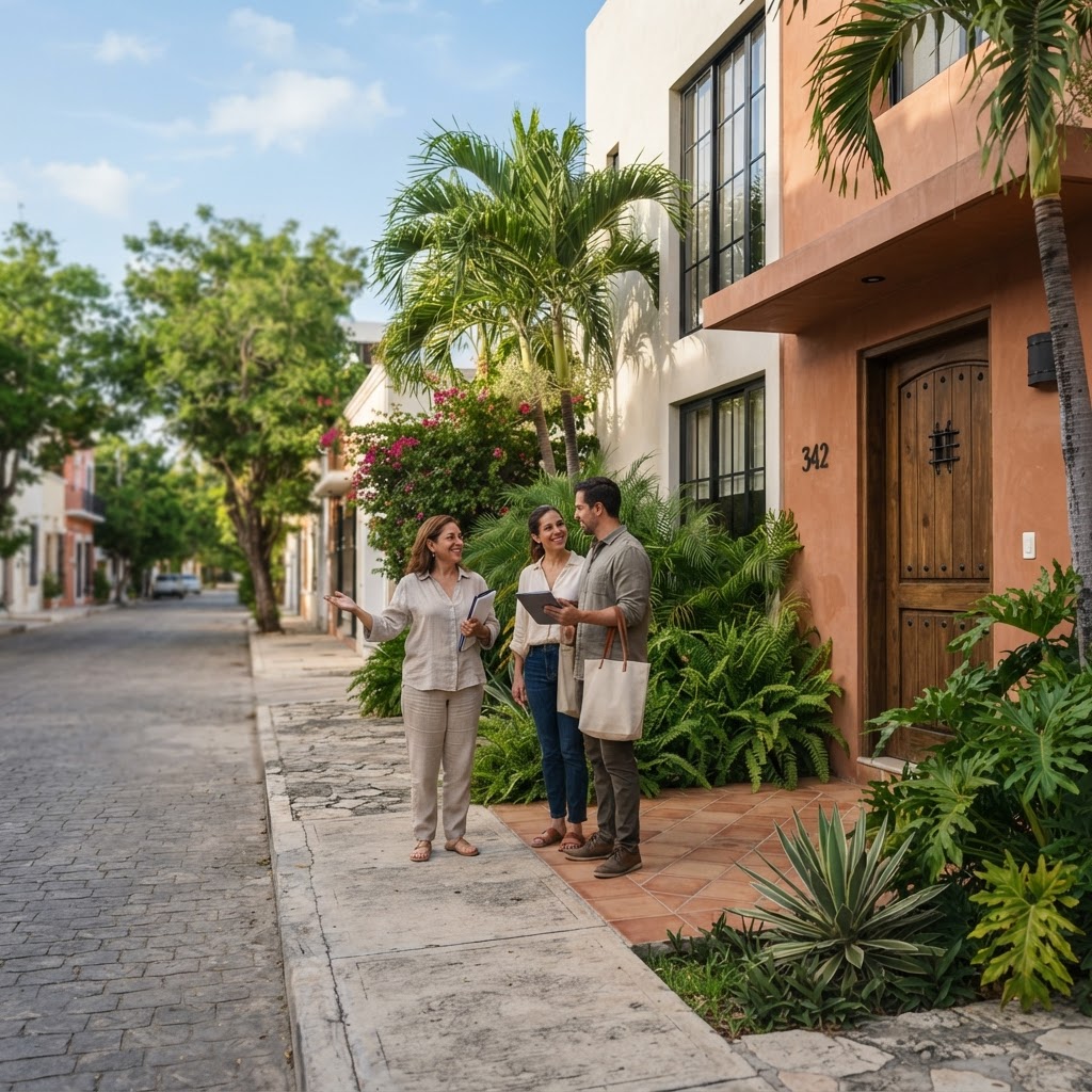 Casa contemporánea en Mérida durante una conversación de compra