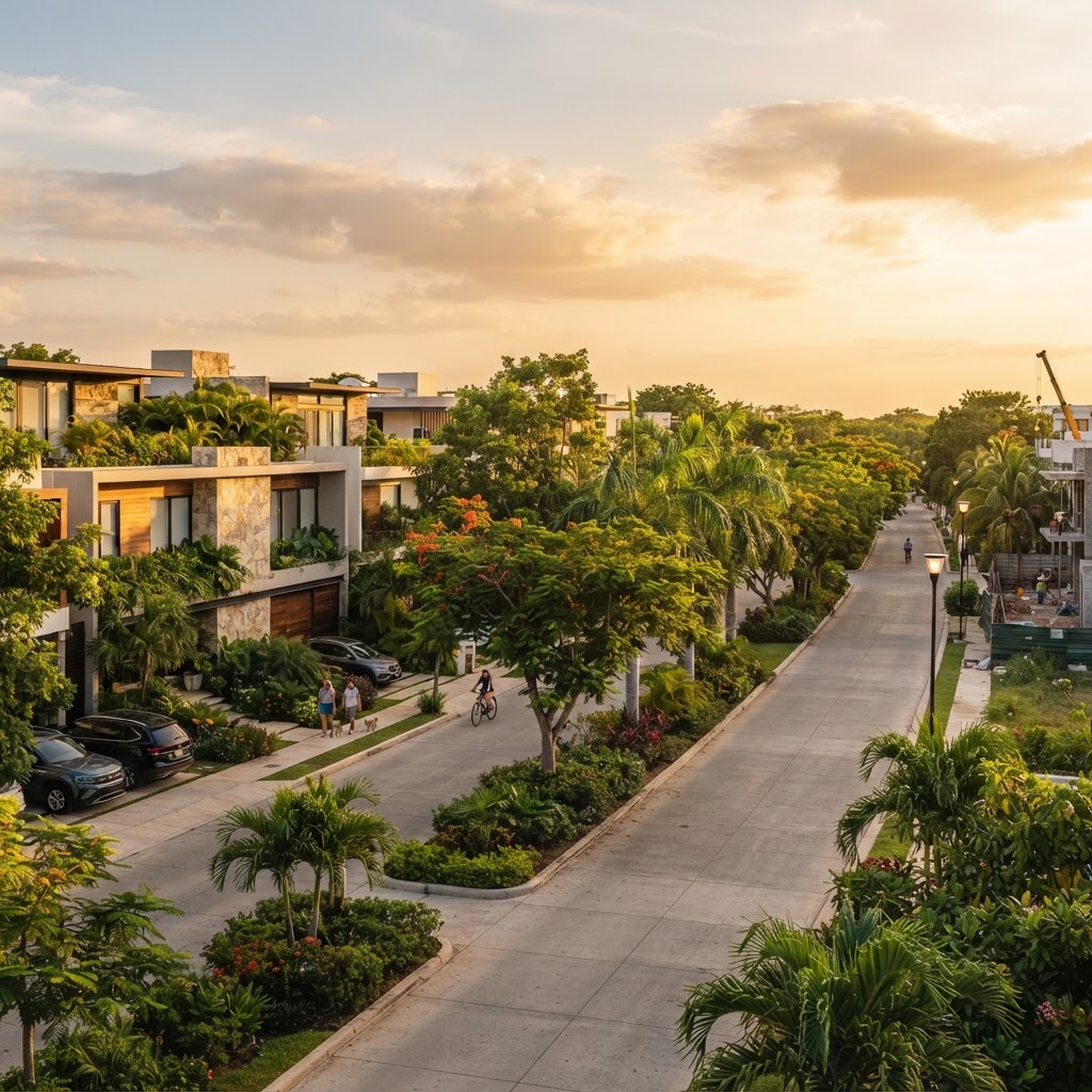 Colonia residencial moderna de Mérida Yucatán y factores de plusvalía inmobiliaria
