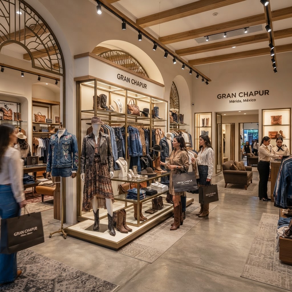 Interior de la tienda departamental de lujo Gran Chapur en Mérida Yucatán