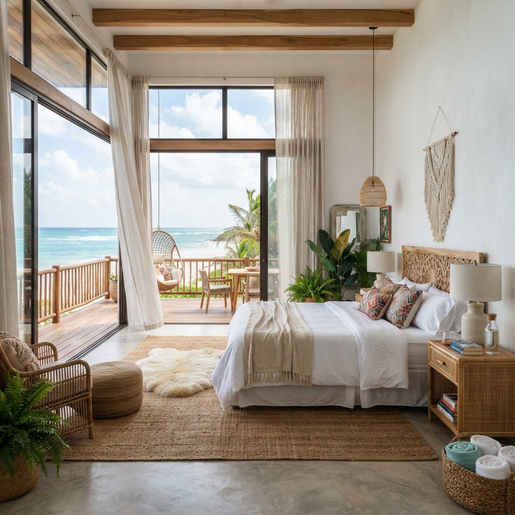 Interior de villa de lujo en Privada Santamar Sisal Yucatán