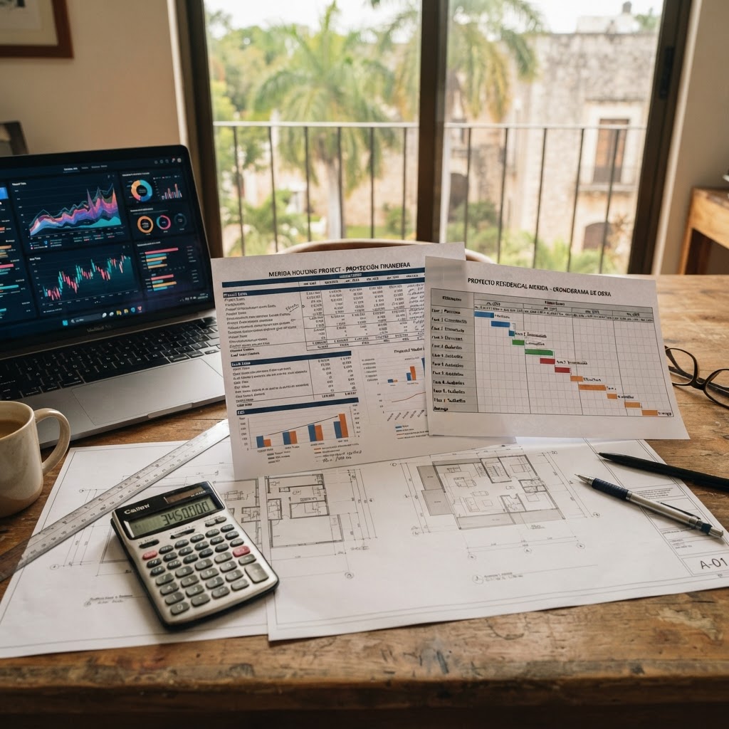 Modelo financiero y calendario de un proyecto inmobiliario en Mérida