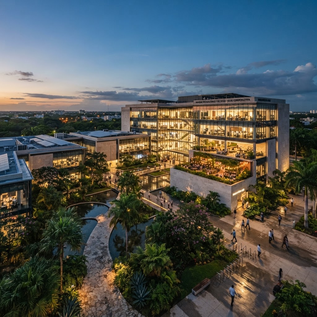 Parque de innovación tecnológica y sede corporativa moderna en Mérida