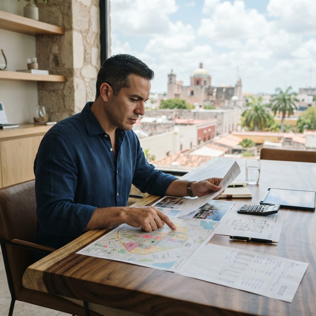 Vista urbana de Mérida Yucatán con expansión residencial e infraestructura