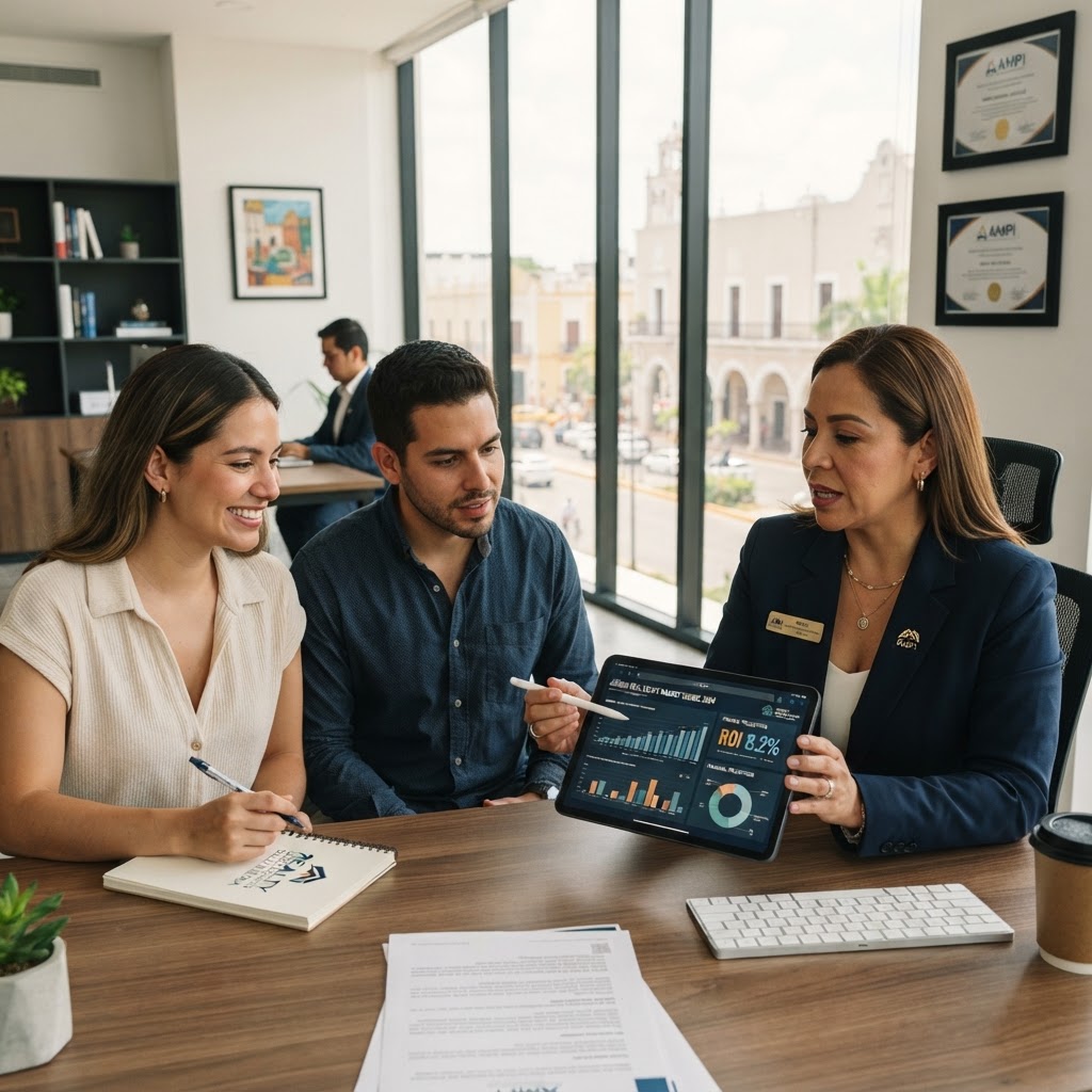 Asesores inmobiliarios AMPI Mérida acompañando a compradores