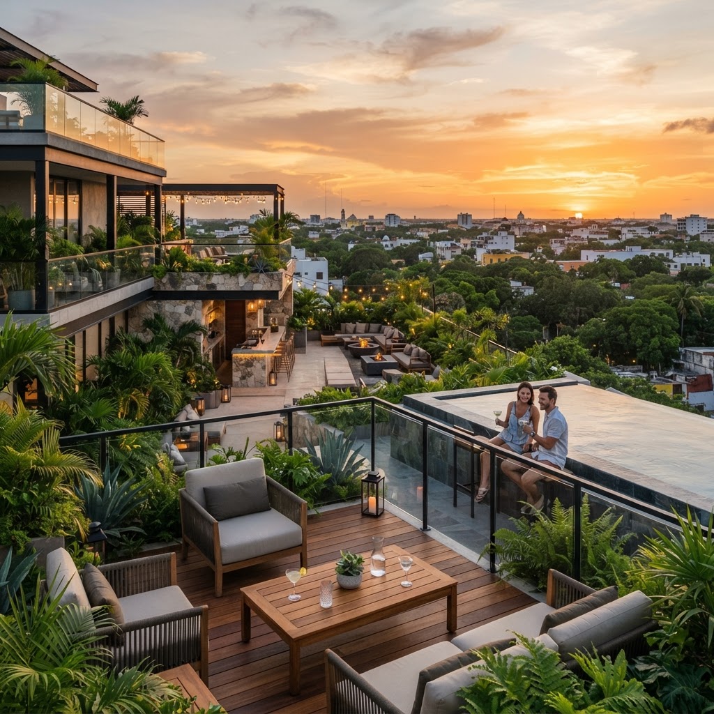 Rooftop de desarrollo residencial en Mérida
