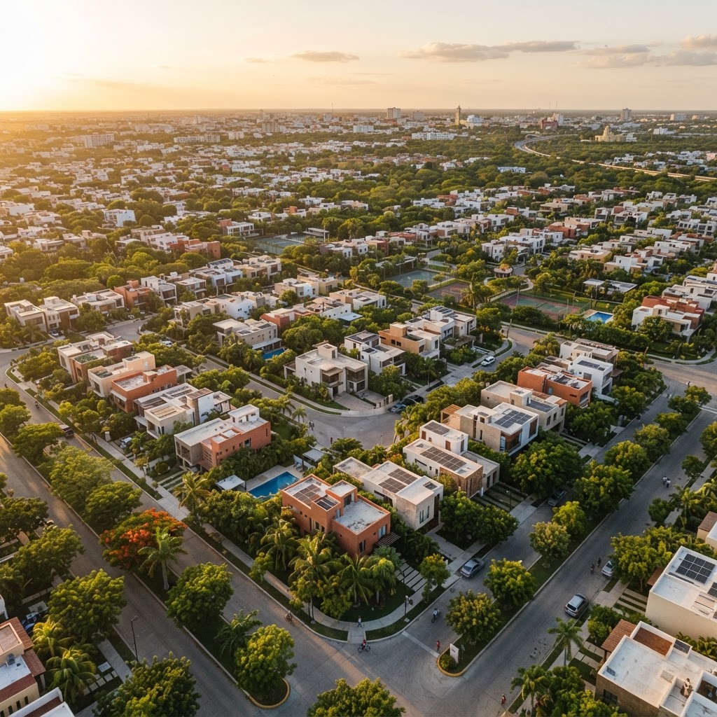 Zona residencial contemporánea de Mérida Yucatán