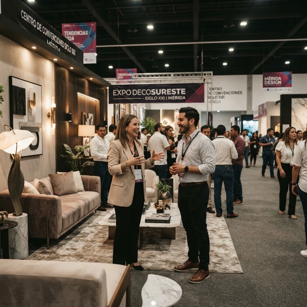 Recorrido por los stands de exhibición de mobiliario e interiorismo en Expo Decosureste Siglo XXI