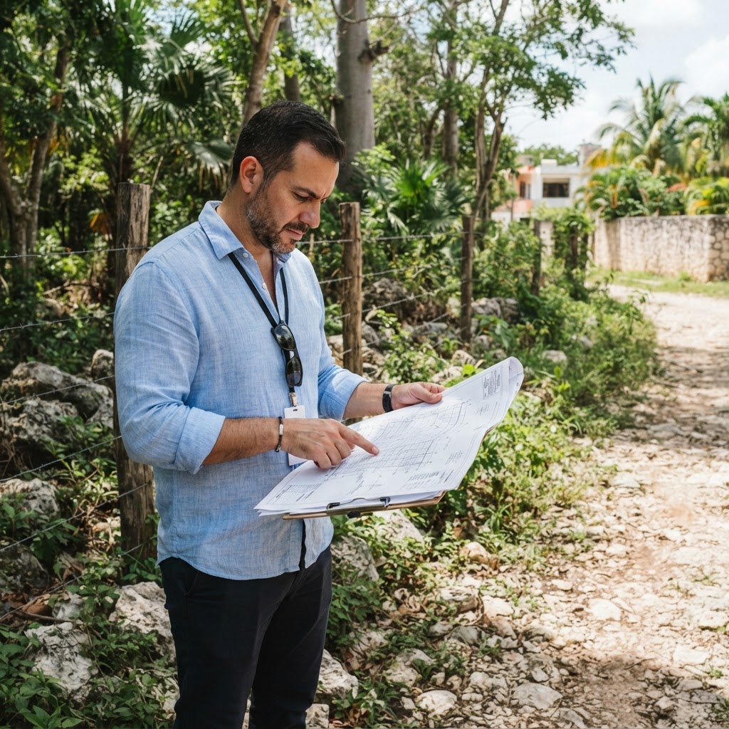 Revisión de documentos y plano para comprar terrenos Mérida Yucatán