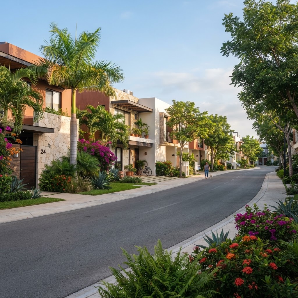 Entorno residencial planificado y tropical en Mérida