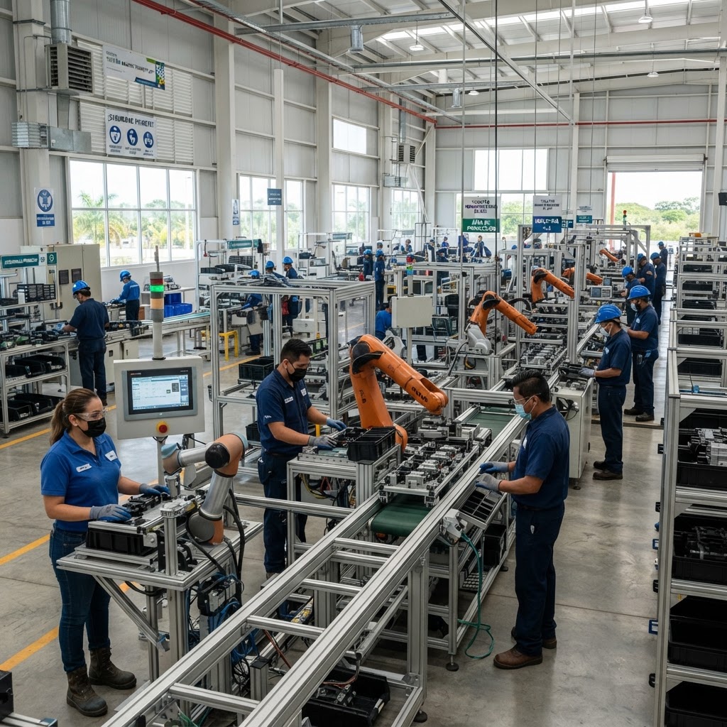 Interior de planta manufacturera en Yucatán