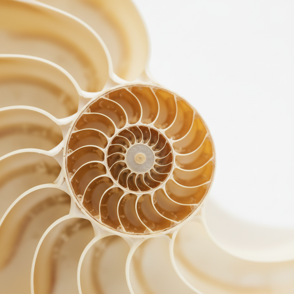 Sacred geometry Fibonacci spiral in nature