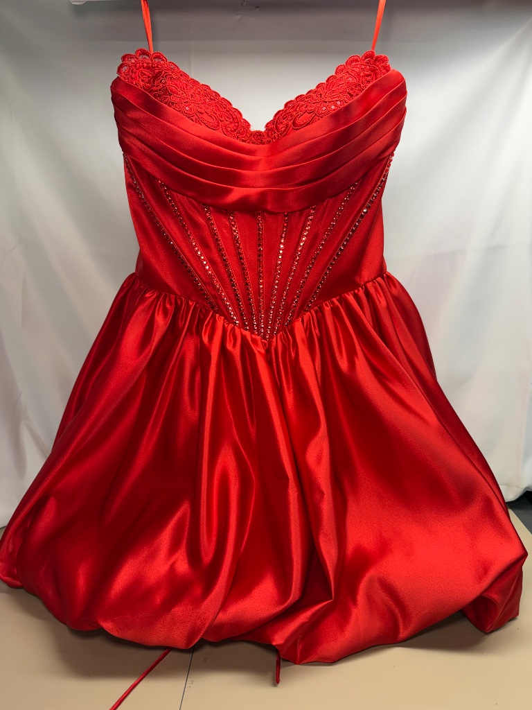 Red Rhinestone Mini Dress