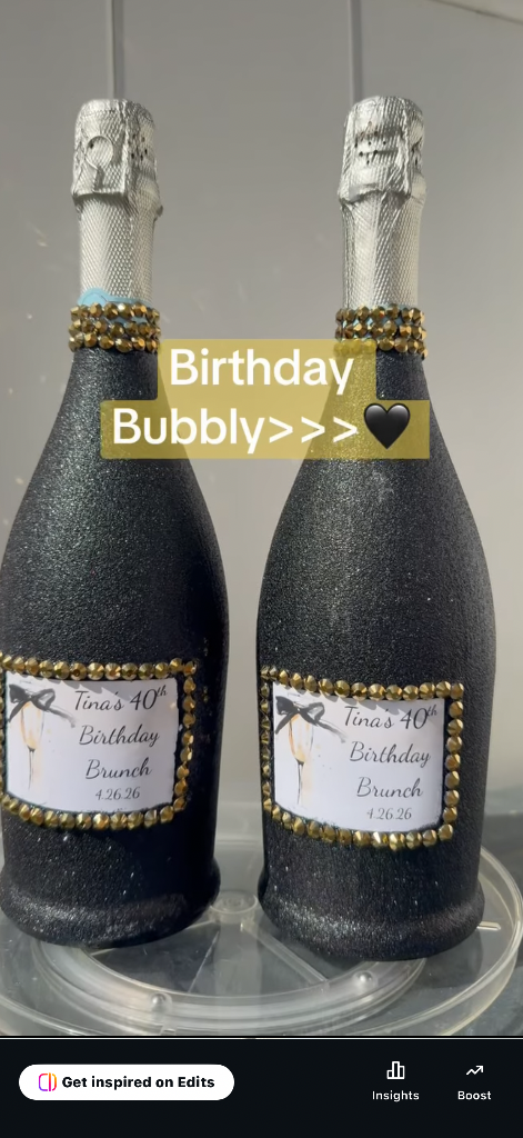 Birthday Bubbly Black & Gold
