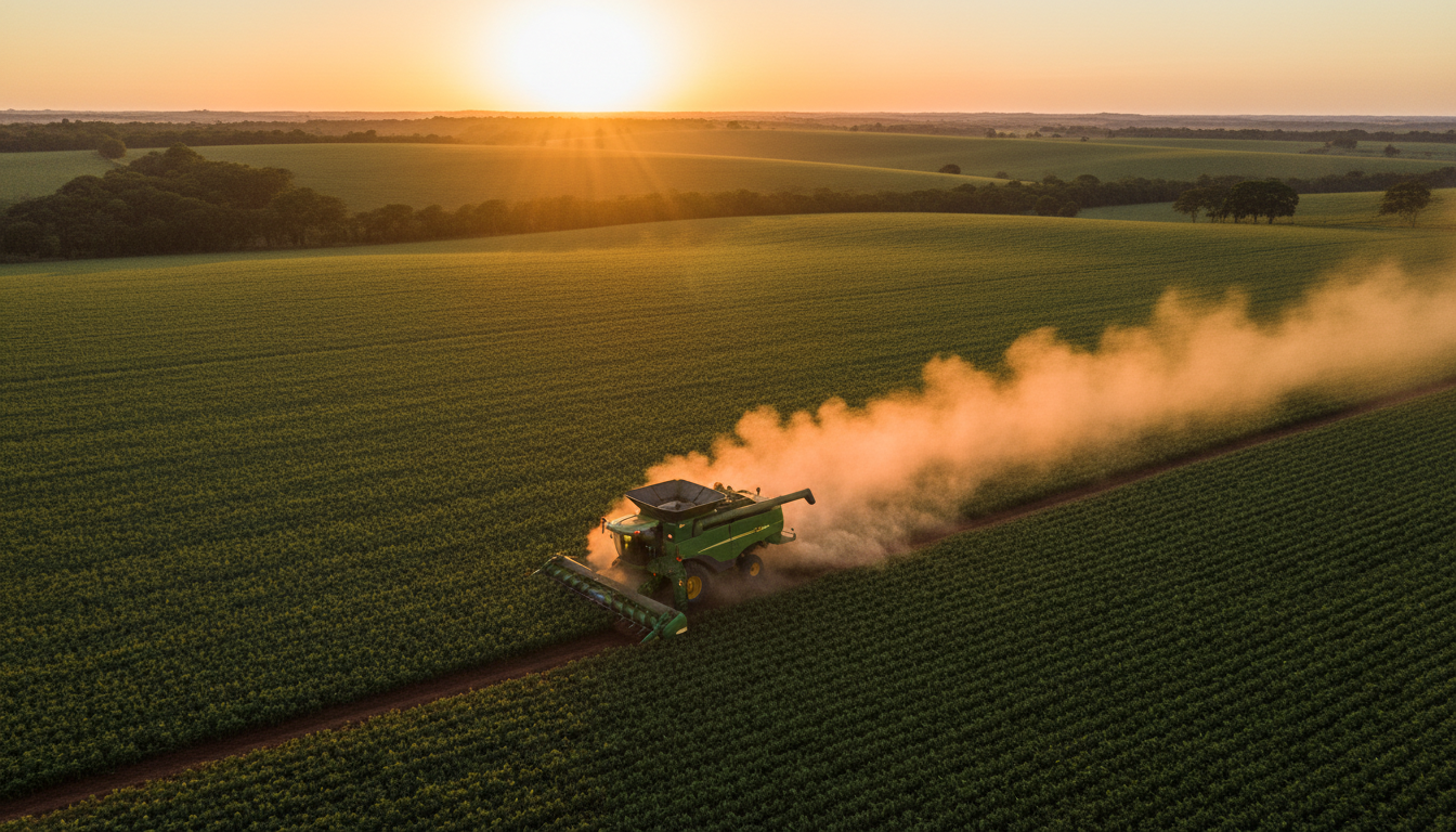 Produtor rural em lavoura com tecnologia