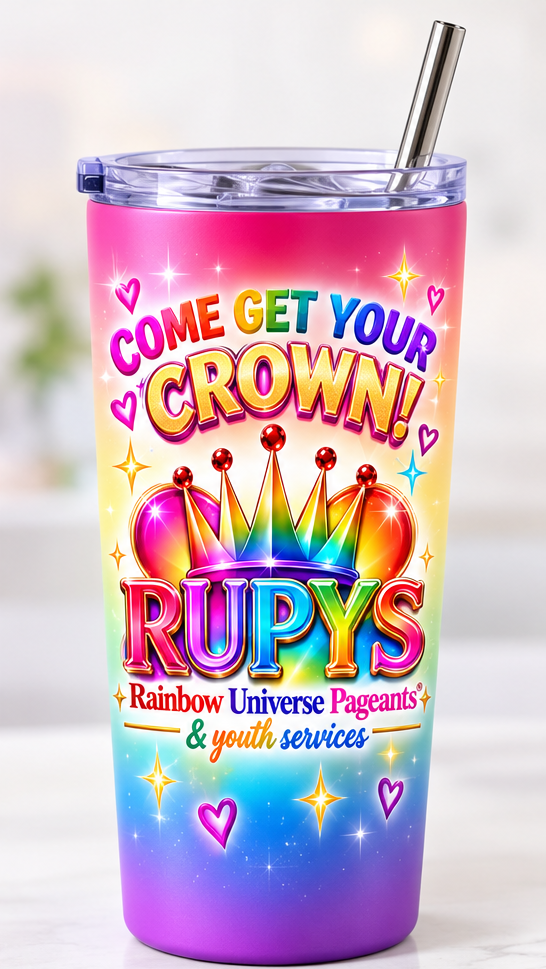 Rainbow RUPYS Logo Tumbler with Straw