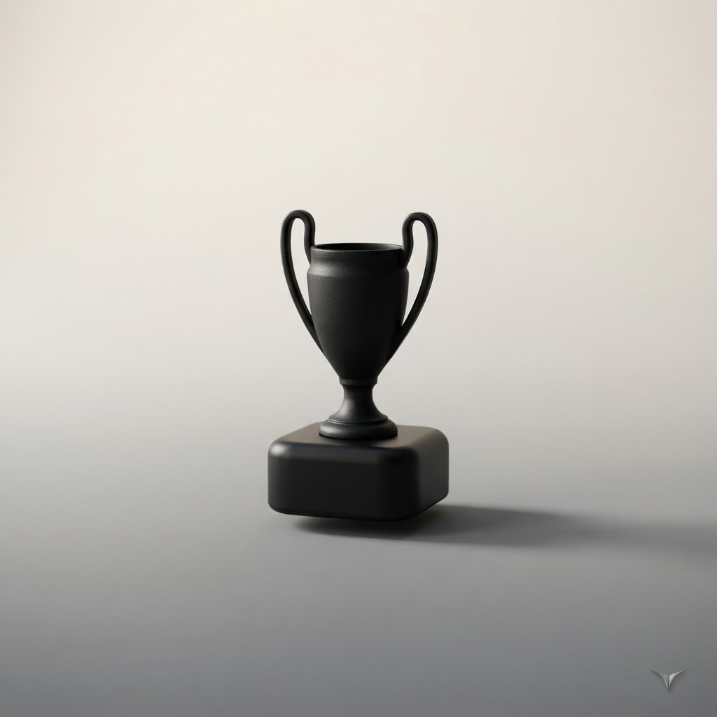 Black Cup Trophy with Stand