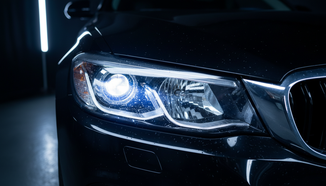 Restored crystal clear headlight