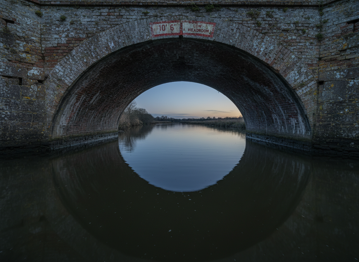 A low Norfolk Broads bridge arch, the kind of safety-critical detail we verify before publishing