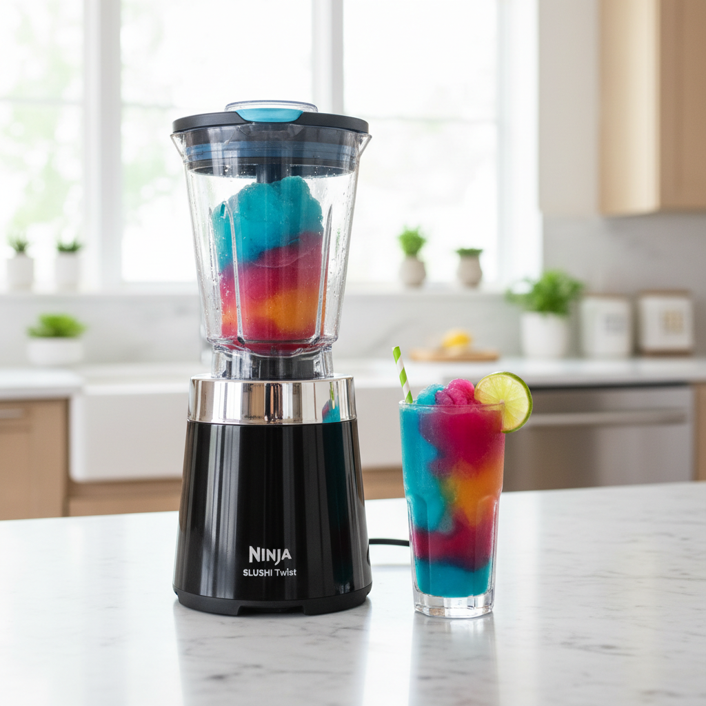 Slush machine buying guide — kitchen counter with frozen drink maker
